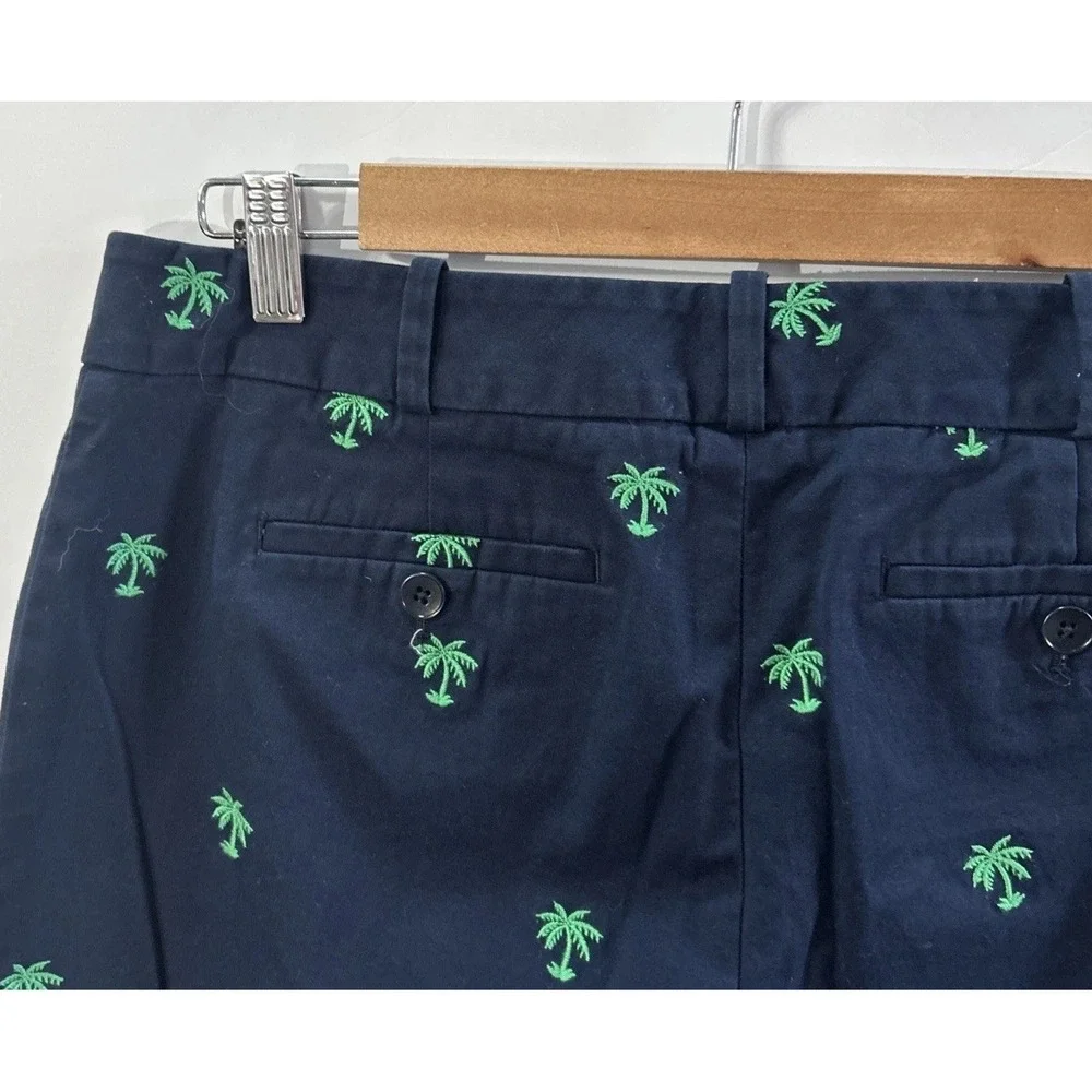 Women's Talbots Signature Crop Chino Pants Embroidered Palm Trees 🌴 Sz 8 Petite